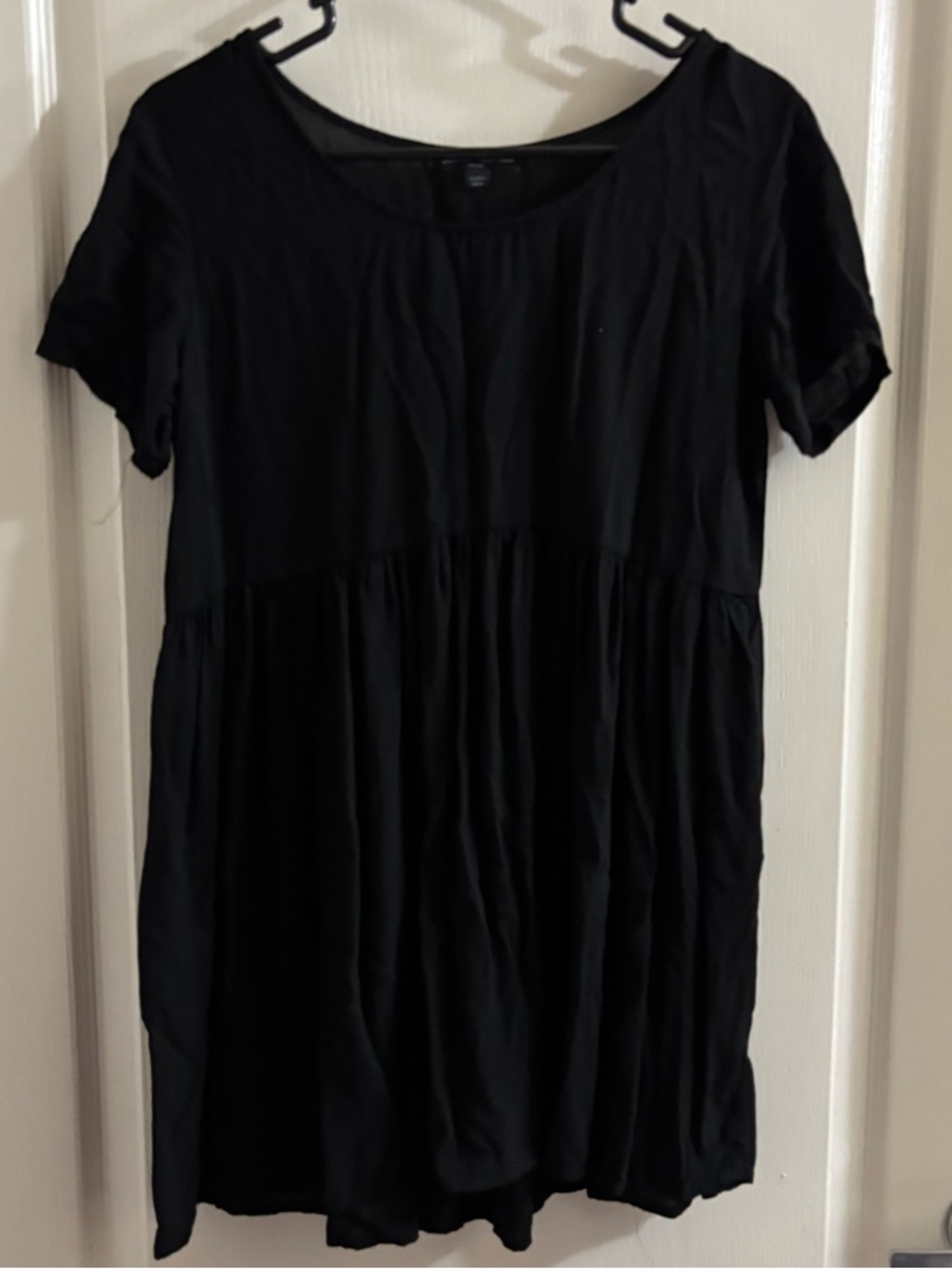 Brandy Melville Black Short Sleeve Babydoll Dress